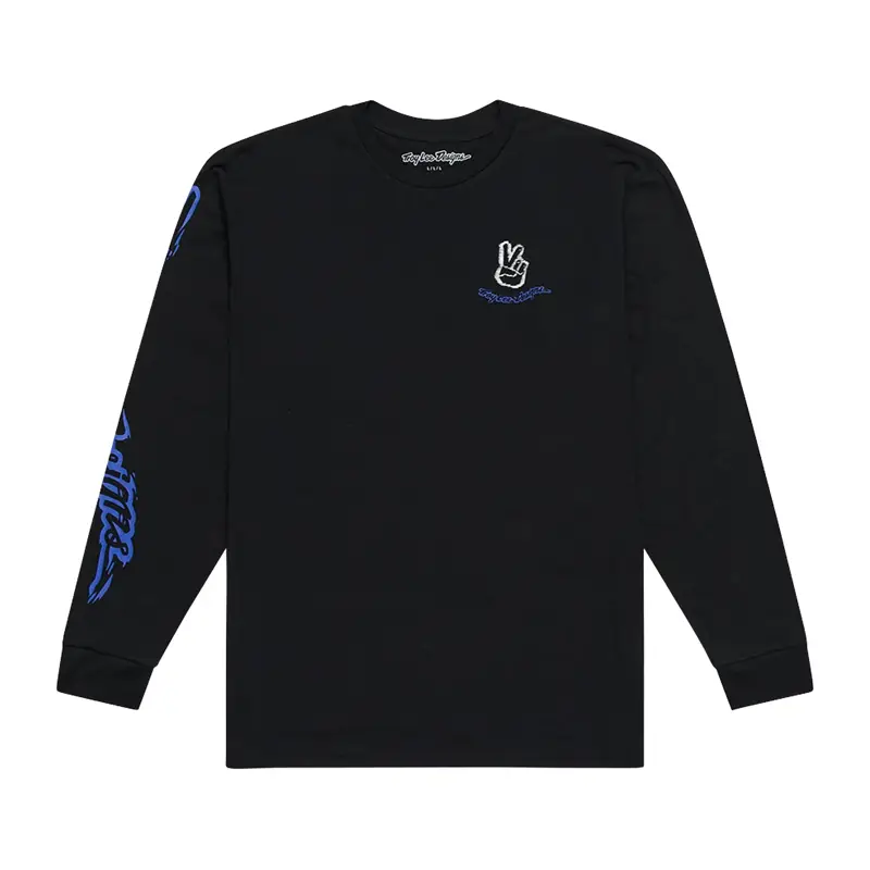 Balfes Bikes Troy Lee Designs Long Sleeve Peace Out Tee in Black | Free postage over £30, £10 off first order, price match & 0% finance.