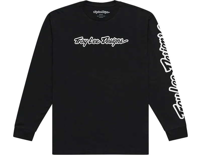 Balfes Bikes Troy Lee Designs Long Sleeve Signature Tee in Black | Free postage over £30, £10 off first order, price match & 0% finance.
