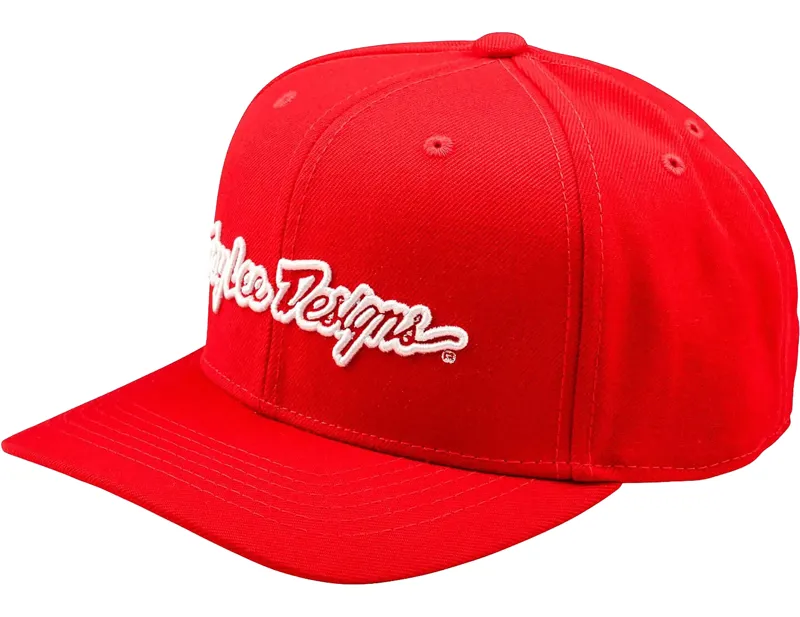 Balfes Bikes Troy Lee Designs Curved Snapback Signature in Red | Free postage over £30, £10 off first order, price match & 0% finance.