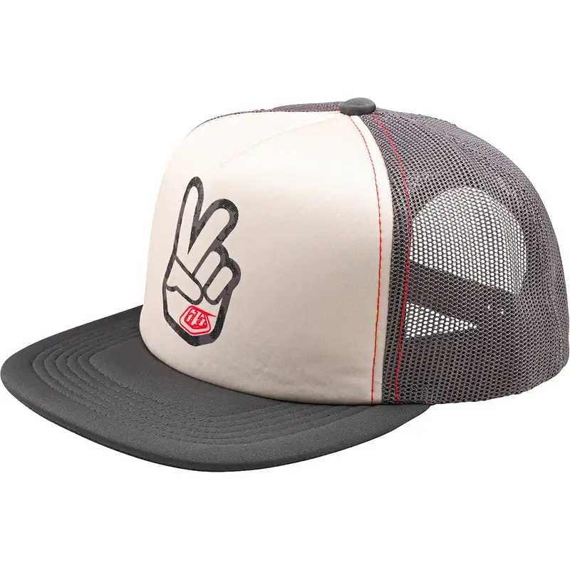 Balfes Bikes Troy Lee Designs Trucker Peace Out Snapback in Vintage White/Carbon | Free postage over £30, £10 off first order, price match & 0% finance.