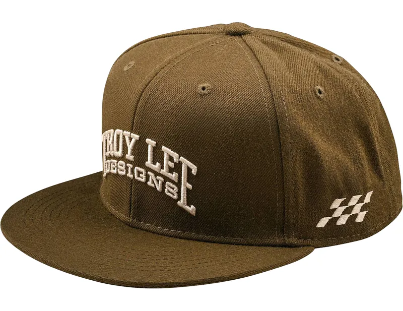 Balfes Bikes Troy Lee Designs Flat Bill Scholar Snapback in Olive | Free postage over £30, £10 off first order, price match & 0% finance.