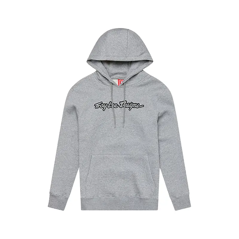 Balfes Bikes Troy Lee Designs Pullover Signature Hoodie in Grey Heather | Free postage over £30, £10 off first order, price match & 0% finance.
