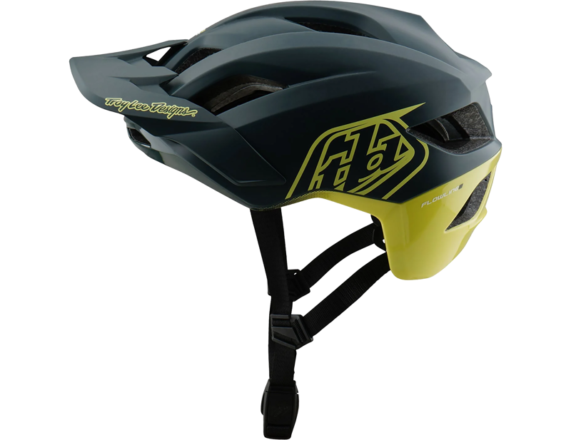 Troy Lee Designs Flowline SE MIPS Helmet in Badge Grey/Glo Yellow-1
