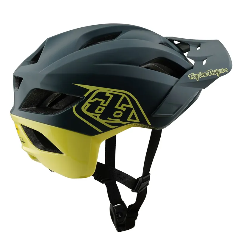 Troy Lee Designs Flowline SE MIPS Helmet in Badge Grey/Glo Yellow-2
