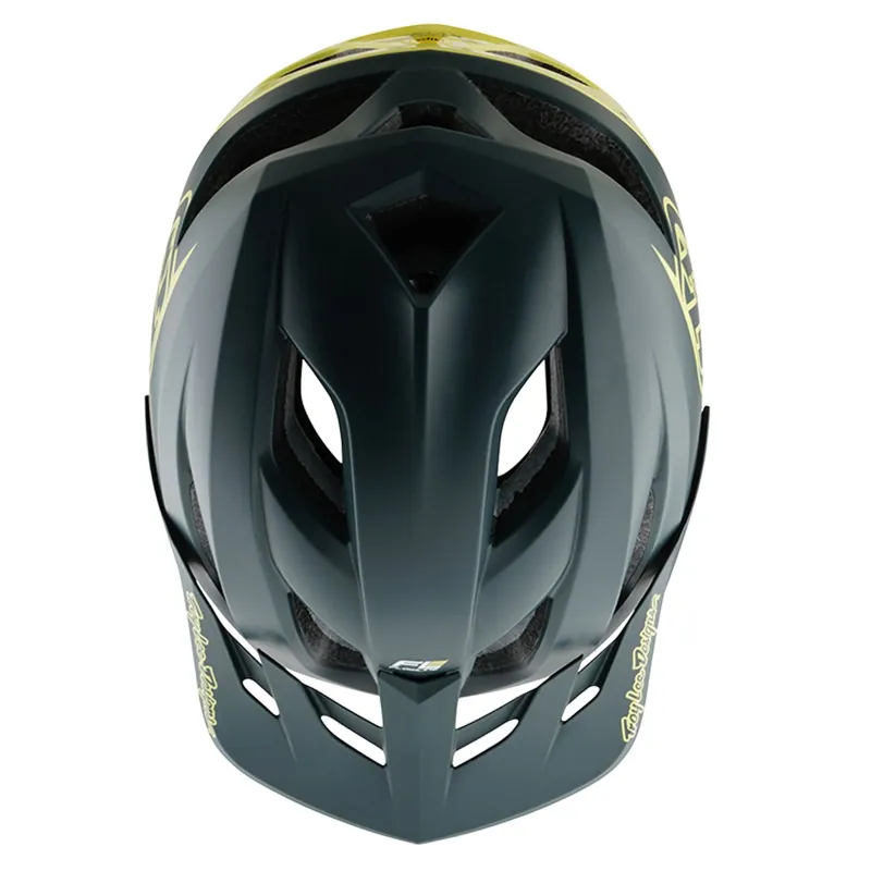 Troy Lee Designs Flowline SE MIPS Helmet in Badge Grey/Glo Yellow-3