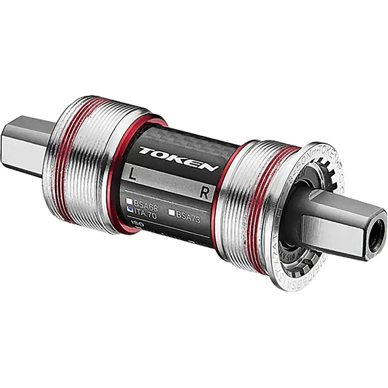 Balfes Bikes Token ISO Square Taper Bottom Bracket Cromo Axle Carbon Body BSA 111mm in Black | Free postage over £30, £10 off first order, price match & 0% finance.