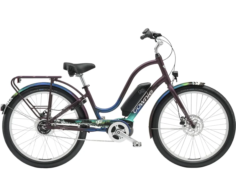 EX DEMO Electra Townie Go 5i Step Through Electric Hybrid Bike 2025 in Violet Fade including front rack-2