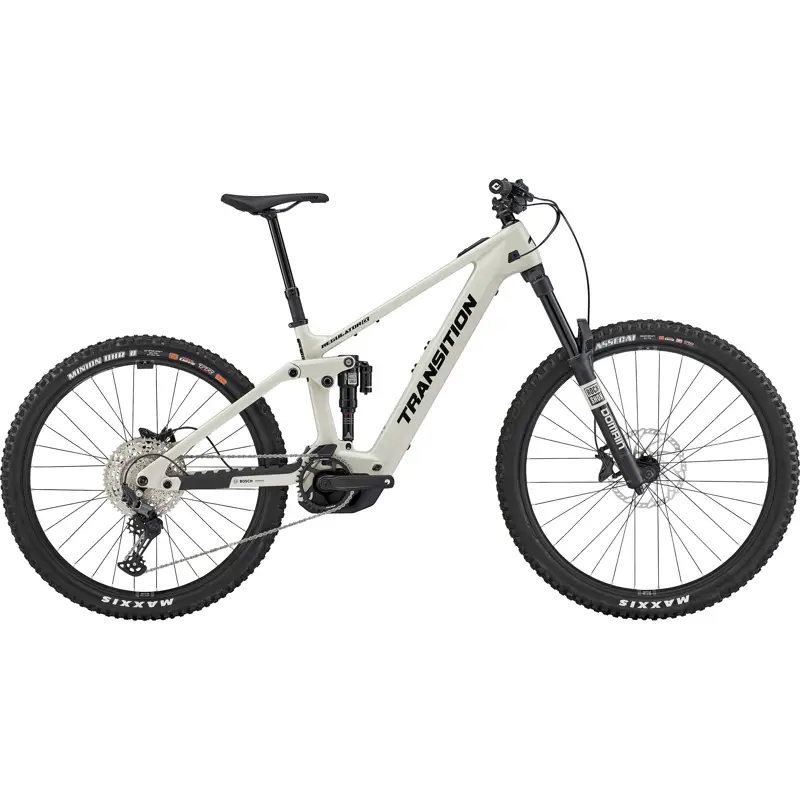 Balfes Bikes Transition Regulator CX Deore Mullet Electric Carbon Full Suspension MTB 2025 in White | Free postage over £30, £10 off first order, price match & 0% finance.