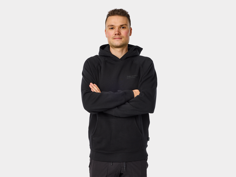 Trek Left Stacked Hoodie in Black-1