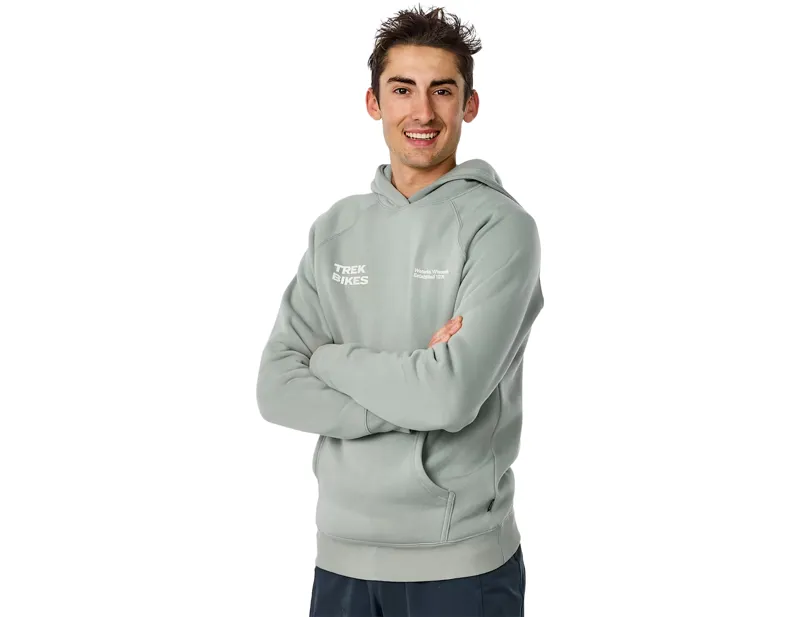 Trek Right Stacked Hoodie in Sage Grey