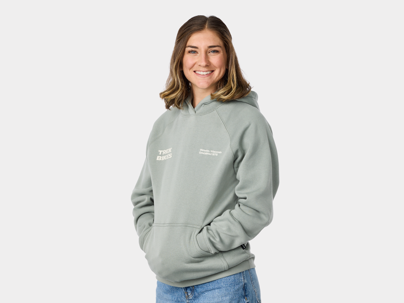Trek Right Stacked Hoodie in Sage Grey-1