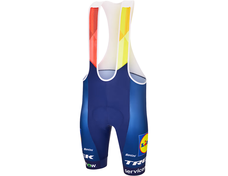 Trek Santini Lidl-Trek Replica Race Bib Short in Dark Blue/Yellow-2