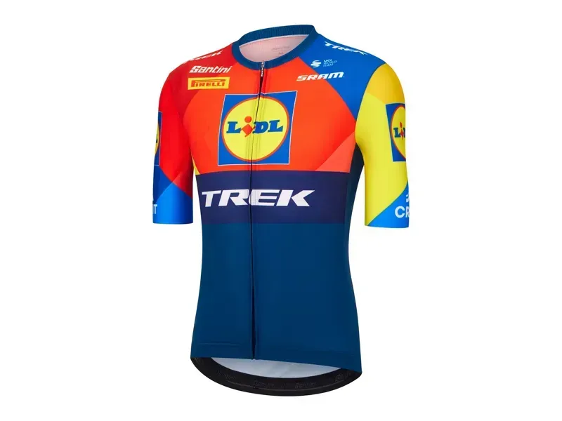 Trek Santini Lidl-Trek Replica Race Jersey in Dark Blue/Yellow-1