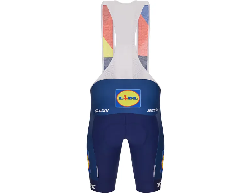 Trek Santini Replica Bib Shorts in Dark Blue/Yellow-1