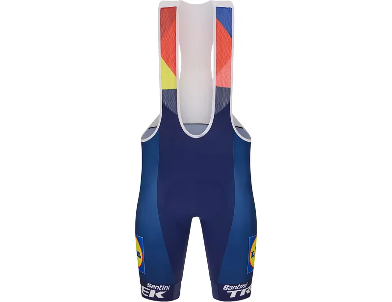 Trek Santini Replica Bib Shorts in Dark Blue/Yellow-2