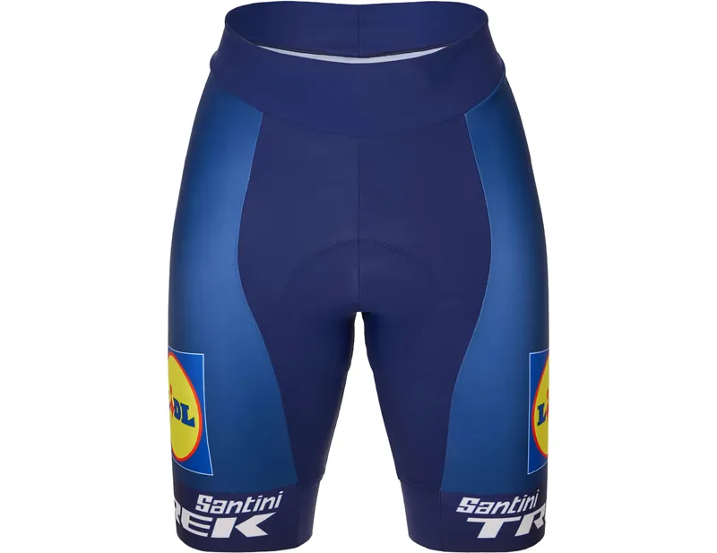 Trek Santini Lidl-Trek Replica Women's Waist Shorts in Dark Blue/Yellow-1