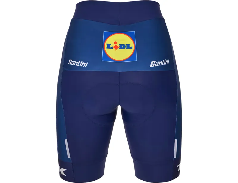 Trek Santini Lidl-Trek Replica Women's Waist Shorts in Dark Blue/Yellow-2