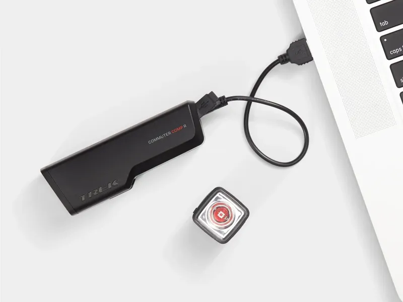 Bontrager Circuit WaveCel Helmet in White with Trek Commuter Light Set Bundle-8