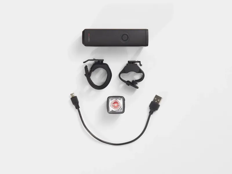 Bontrager Circuit WaveCel Helmet in Red with Trek Commuter Light Set Bundle-9