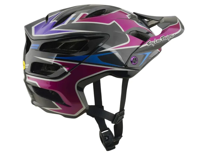Troy Lee Designs A3 Mask Helmet in Black/Purple-3