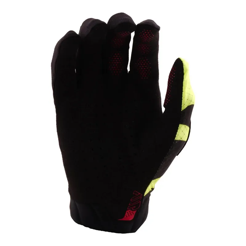 Troy Lee Designs Air Full Finger Gloves in Cyclops Black/Flo Yellow-1