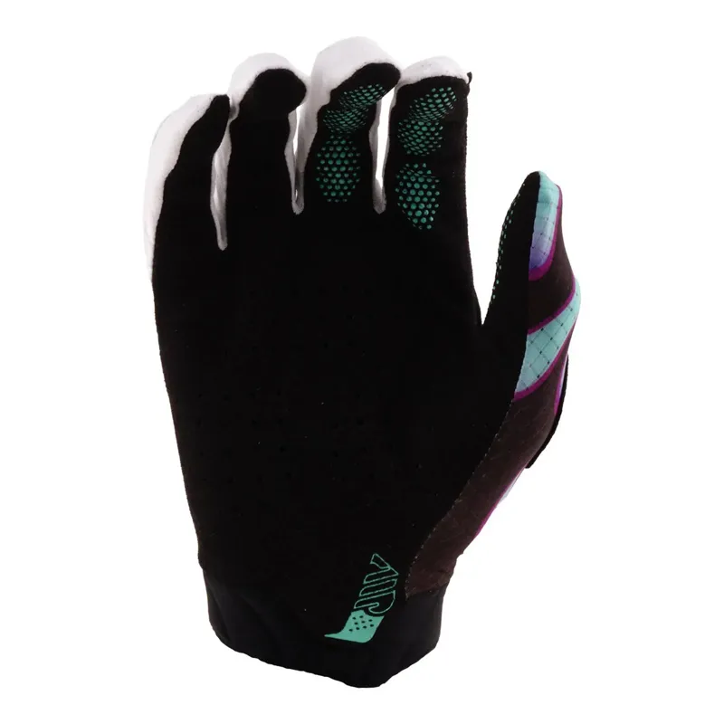 Troy Lee Designs Air Full Finger Gloves in Overspray Black/Real Teal-1