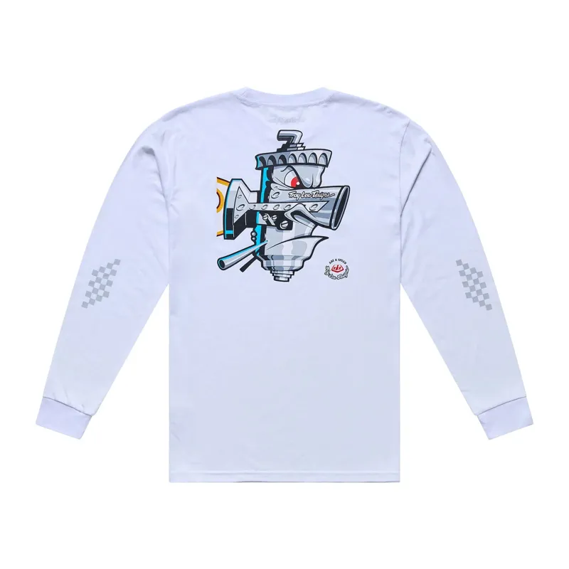 Troy Lee Designs Carb Club Long Sleeve Tee in White-1
