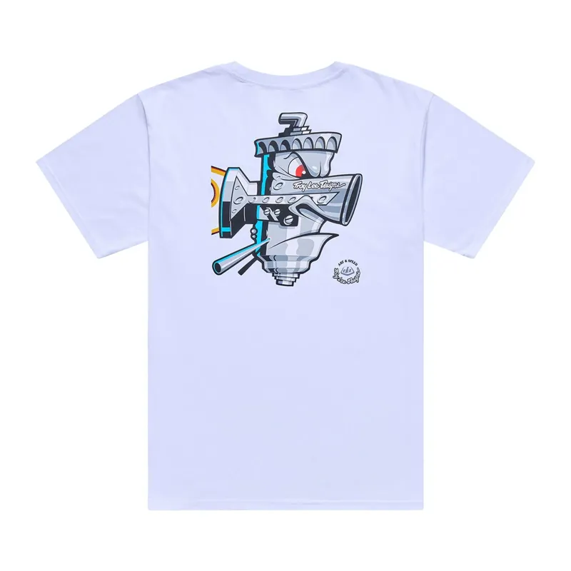Troy Lee Designs Carb Club Short Sleeve Tee in White-1