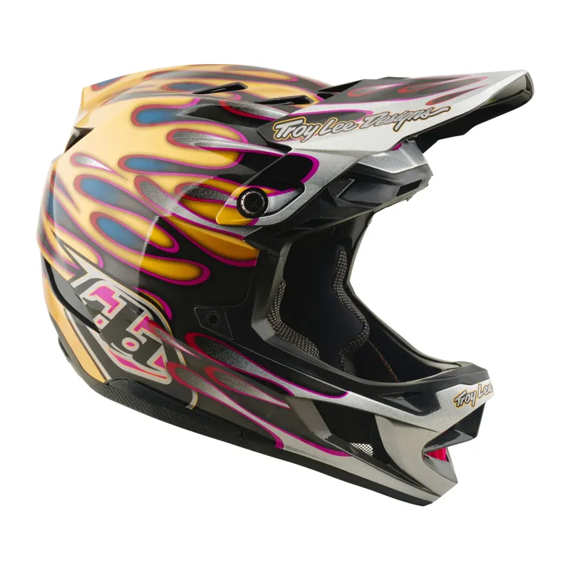 Troy Lee Designs D4 Carbon Full Face Helmet in Overspray Gold/Black