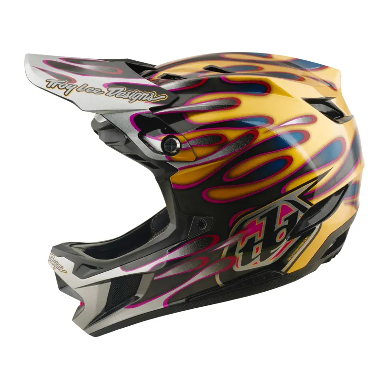 Troy Lee Designs D4 Carbon Full Face Helmet in Overspray Gold/Black-1