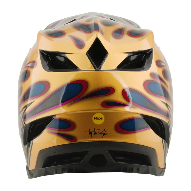 Troy Lee Designs D4 Carbon Full Face Helmet in Overspray Gold/Black-2