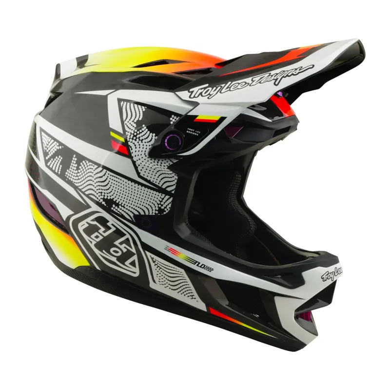 Troy Lee Designs D4 Carbon Full Face Helmet in Lined Up Black
