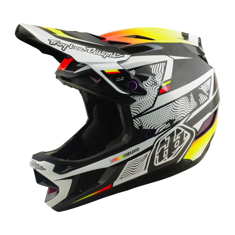 Troy Lee Designs D4 Carbon Full Face Helmet in Lined Up Black-1