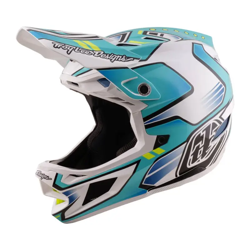 Balfes Bikes Troy Lee Designs D4 Composite MIPS Full Face Helmet in Crest Real Teal | Free postage over £30, £10 off first order, price match & 0% finance.
