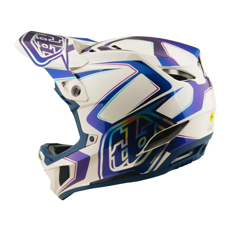 Troy Lee Designs D4 Composite MIPS Helmet Flared in White/Indigo-2