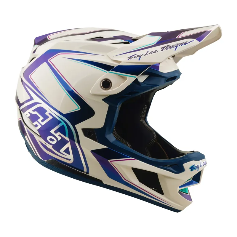 Troy Lee Designs D4 Composite MIPS Helmet Flared in White/Indigo-5