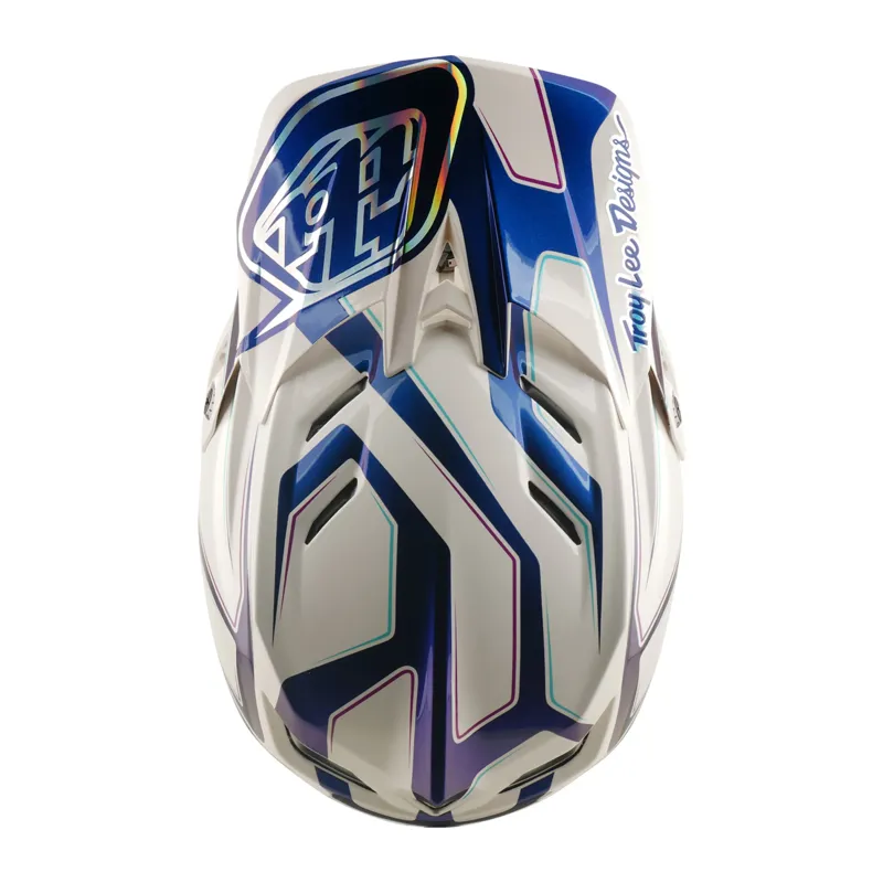 Troy Lee Designs D4 Composite MIPS Helmet Flared in White/Indigo-6