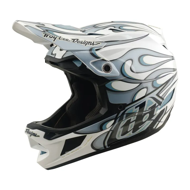 Troy Lee Designs D4 Composite MIPS Helmet Lined Up in White