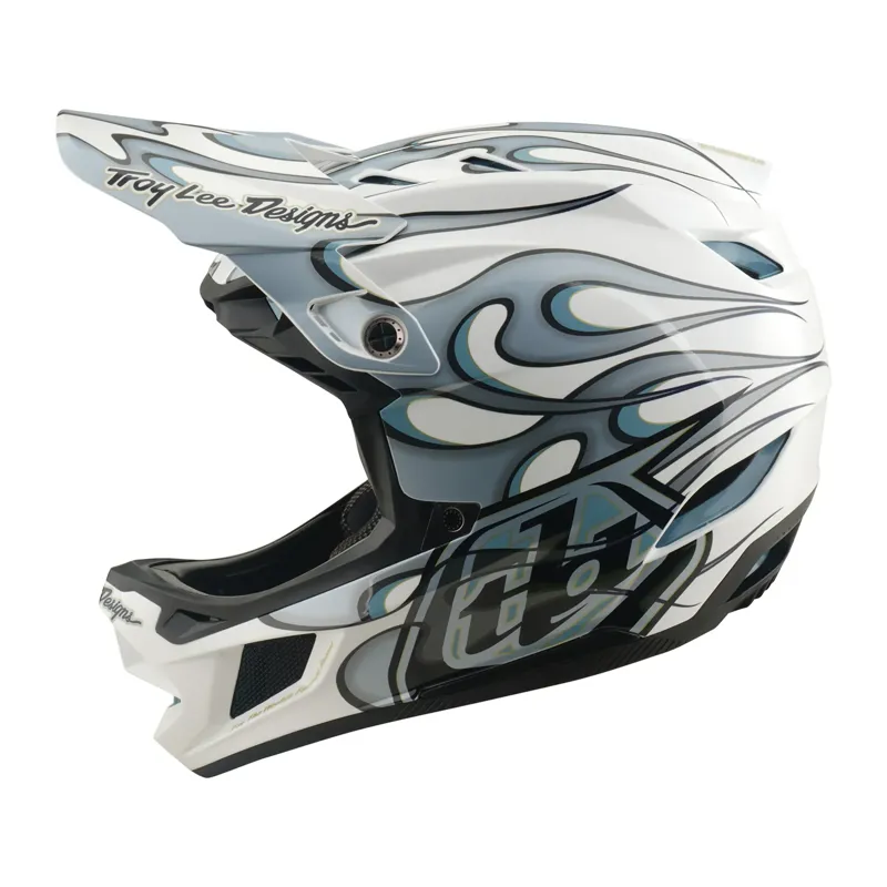 Troy Lee Designs D4 Composite MIPS Helmet Torched in White/Silver-1