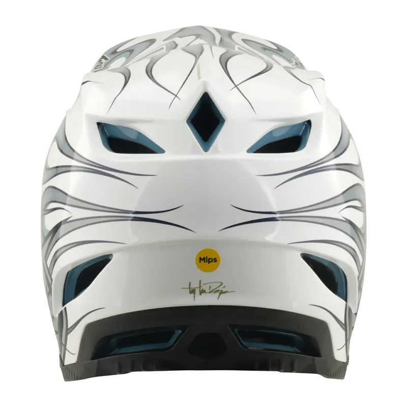 Troy Lee Designs D4 Composite MIPS Helmet Torched in White/Silver-3
