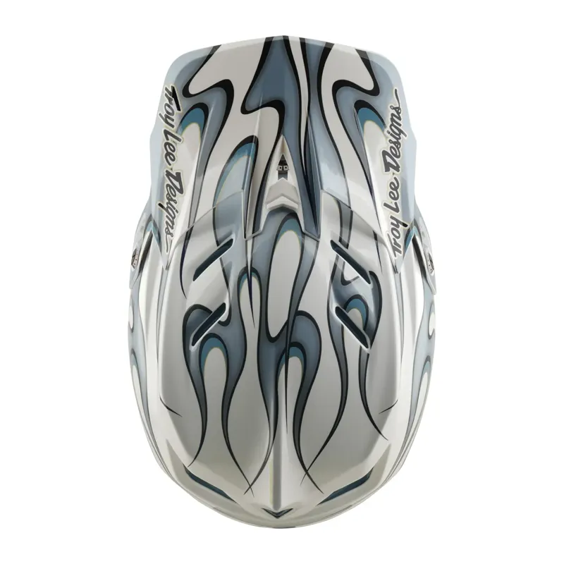 Troy Lee Designs D4 Composite MIPS Helmet Torched in White/Silver-6