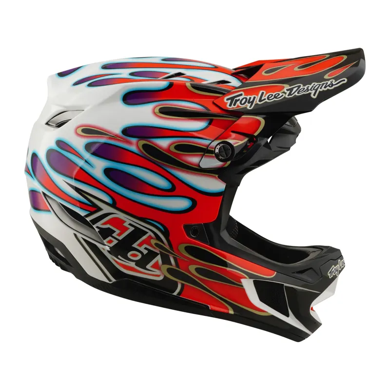 Troy Lee Designs D4 Composite MIPS Helmet Overspray in White/Red-4
