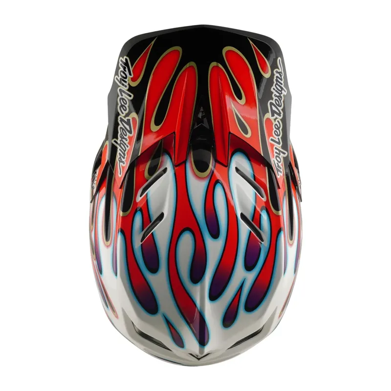 Troy Lee Designs D4 Composite MIPS Helmet Overspray in White/Red-6