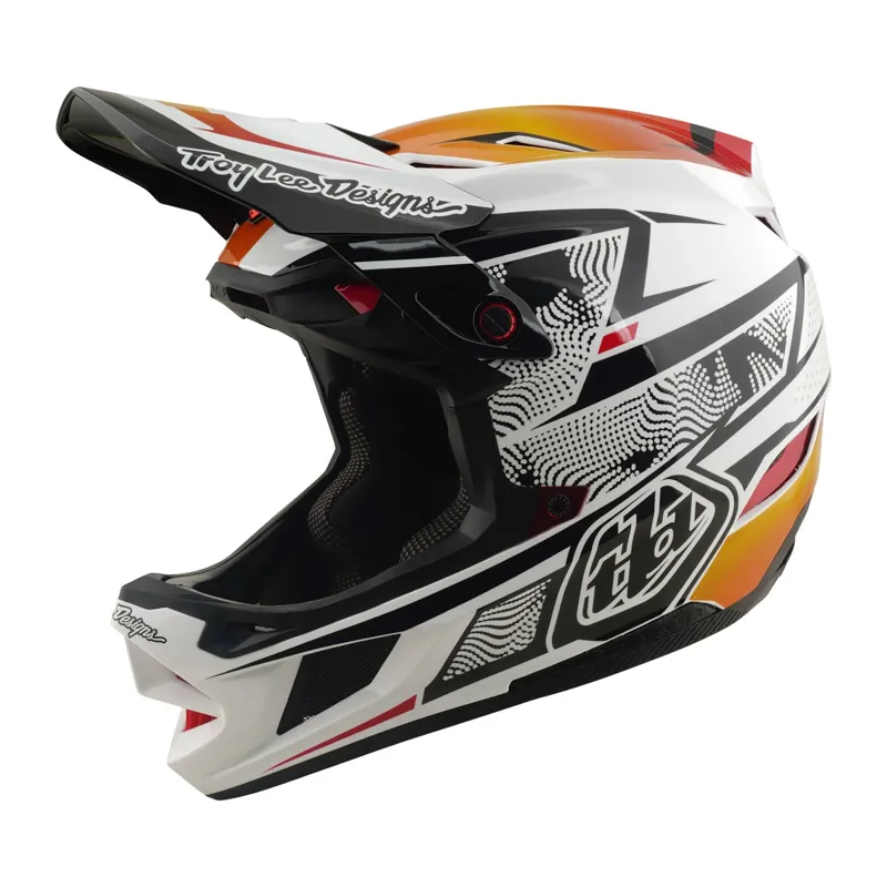 Troy Lee Designs D4 Composite MIPS Helmet Torched in White/Silver