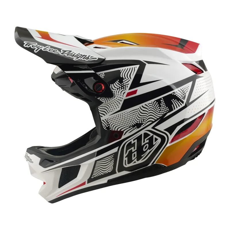 Troy Lee Designs D4 Composite MIPS Helmet Torched in White/Silver-1