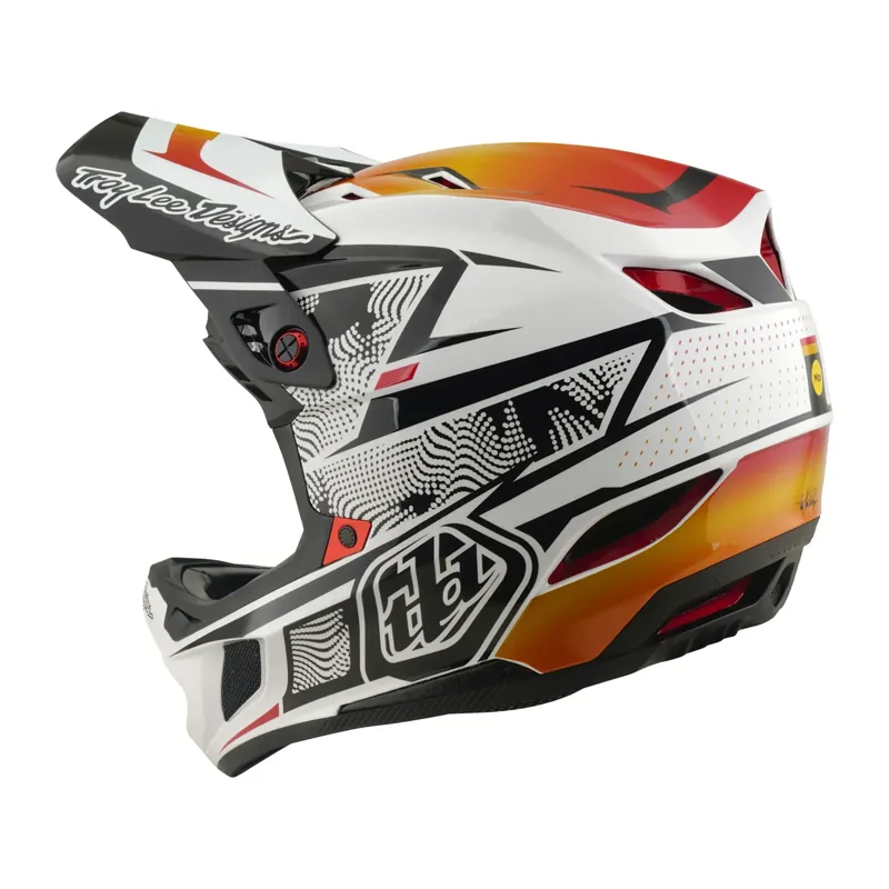 Troy Lee Designs D4 Composite MIPS Full Face Helmet in Lined Up White-2
