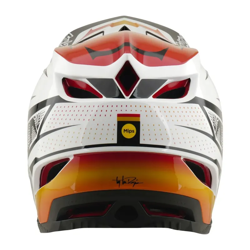 Troy Lee Designs D4 Composite MIPS Full Face Helmet in Lined Up White-3
