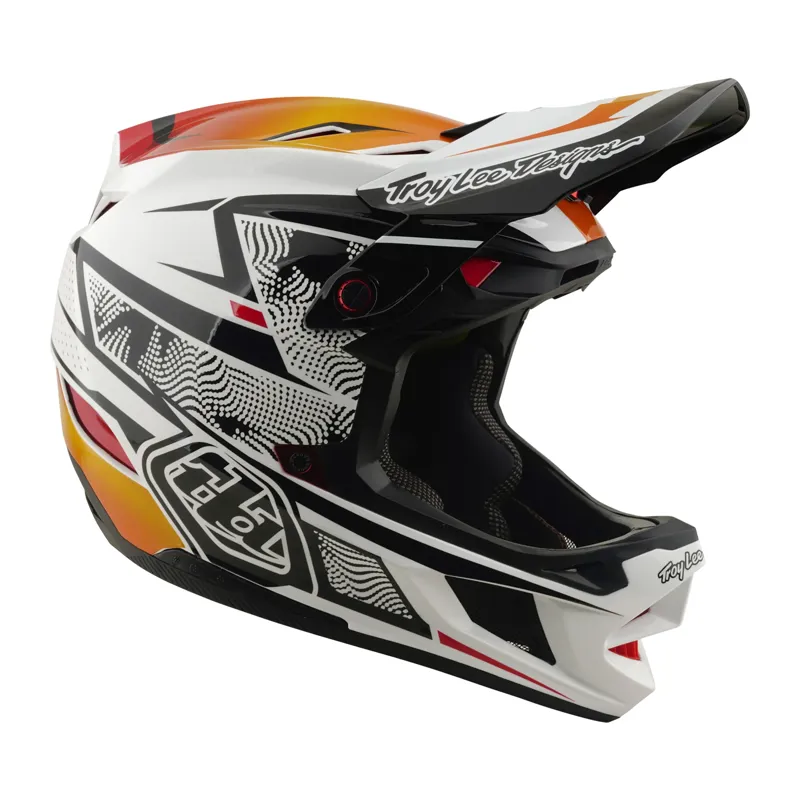 Troy Lee Designs D4 Composite MIPS Helmet Torched in White/Silver-5