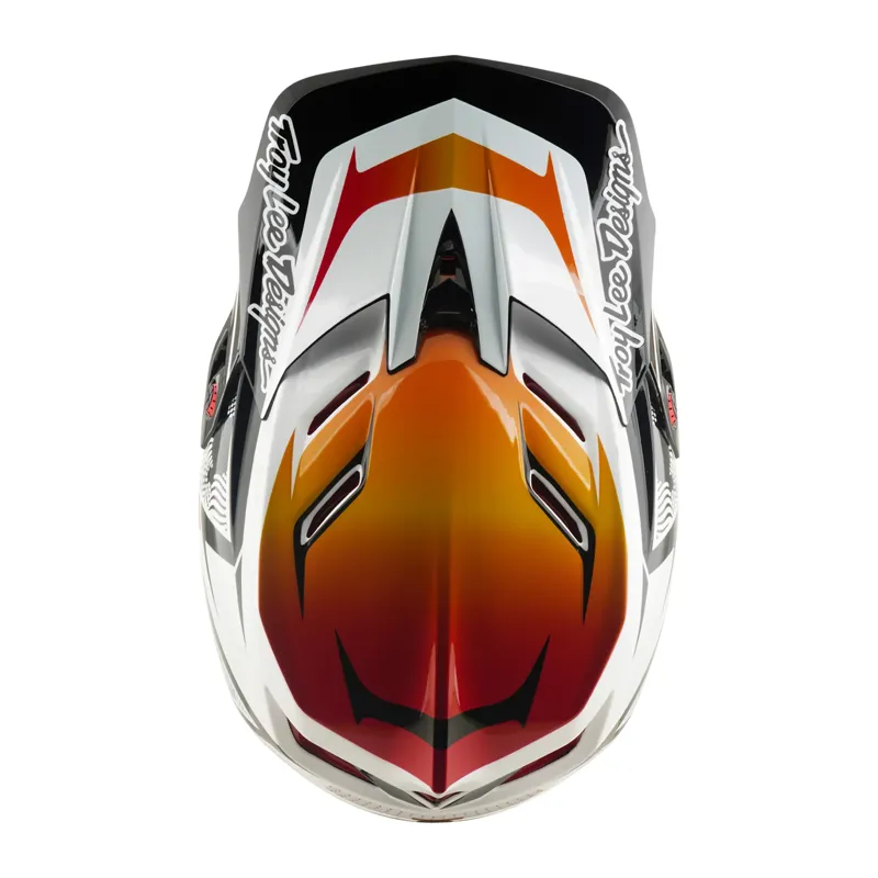 Troy Lee Designs D4 Composite MIPS Helmet Torched in White/Silver-6