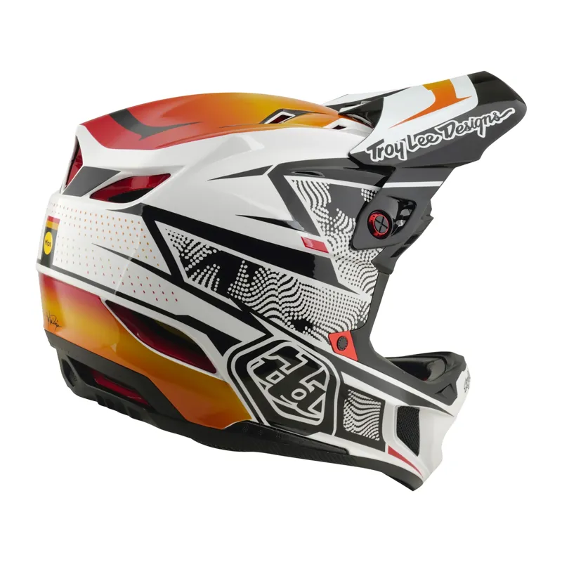 Troy Lee Designs D4 Composite MIPS Helmet Torched in White/Silver-7
